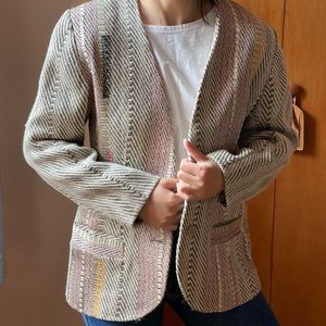 Vintage Deborah Cross mixed media blazer S/M